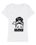 Silence Woman Tricou mânecă scurtă guler V Damă Evoker