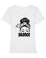 Silence Woman Tricou mânecă scurtă guler larg fitted Damă Expresser