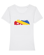Romania skyline Tricou mânecă scurtă guler larg fitted Damă Expresser