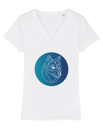 Wolf Lines Tricou mânecă scurtă guler V Damă Evoker