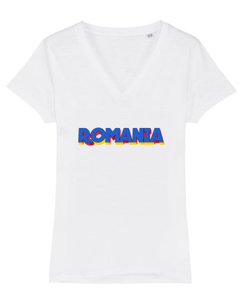 Romania 3D text White