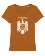 Romania Stema Tricou mânecă scurtă guler larg fitted Damă Expresser