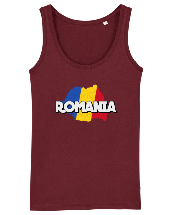 Romania Harta Burgundy