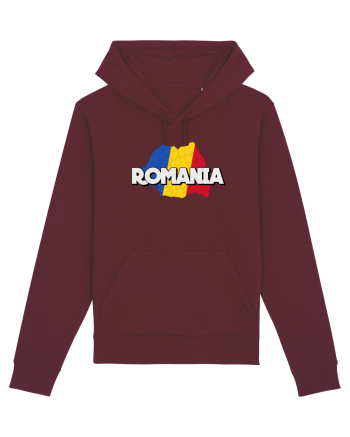 Romania Harta Burgundy