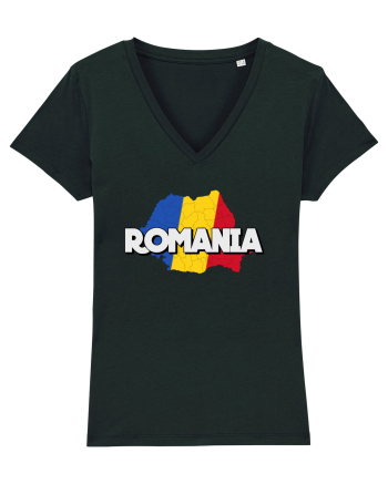 Romania Harta Black