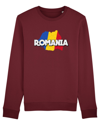Romania Harta Burgundy