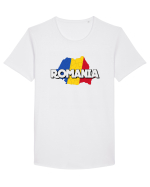 Romania Harta Tricou mânecă scurtă guler larg Bărbat Skater