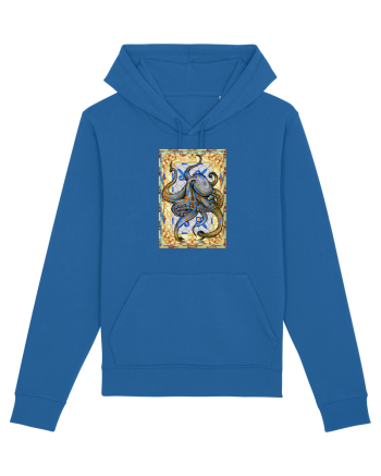 Octopus on stained glass Royal Blue