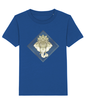 Golden Elephant Mandala  Majorelle Blue
