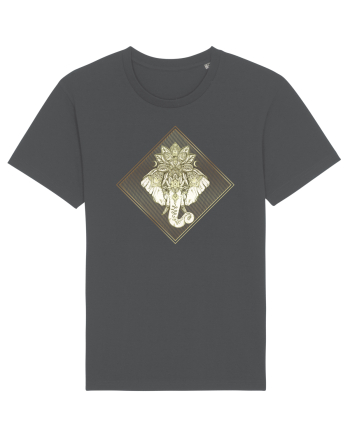 Golden Elephant Mandala  Anthracite