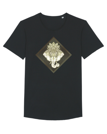 Golden Elephant Mandala  Black