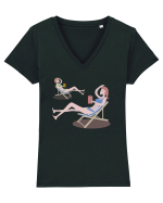 La plaja Tricou mânecă scurtă guler V Damă Evoker