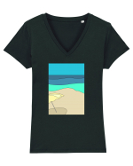 Static Beach Tricou mânecă scurtă guler V Damă Evoker