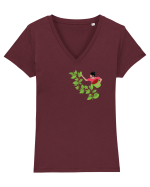 La cules de cireșe Tricou mânecă scurtă guler V Damă Evoker