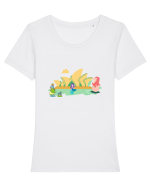 Tărâmurile mării Tricou mânecă scurtă guler larg fitted Damă Expresser