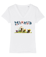 Șoapta naturii Tricou mânecă scurtă guler V Damă Evoker
