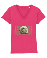 Pattern with Eagle Tricou mânecă scurtă guler V Damă Evoker