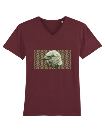 Pattern with Eagle Burgundy
