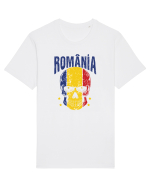 Romania Craniu Tricolor Tricou mânecă scurtă Unisex Rocker