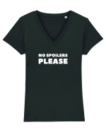 No Spoilers Please White Tricou mânecă scurtă guler V Damă Evoker