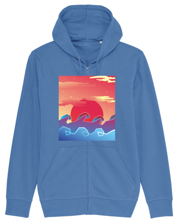 Geometric Sunset Bright Blue
