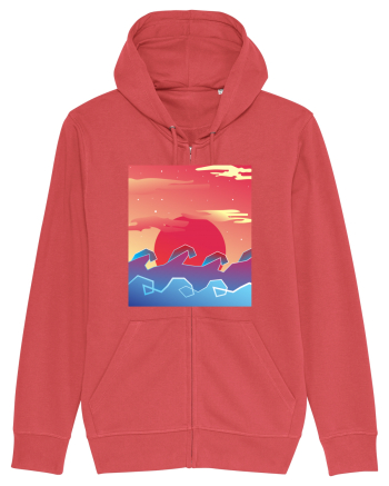 Geometric Sunset Carmine Red