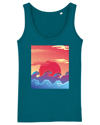 Geometric Sunset Ocean Depth
