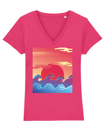 Geometric Sunset Raspberry