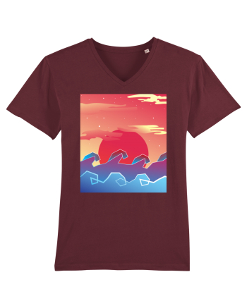 Geometric Sunset Burgundy