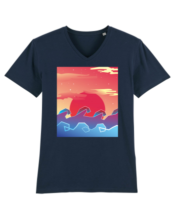 Geometric Sunset French Navy