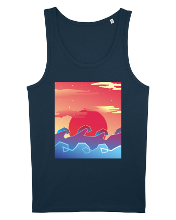 Geometric Sunset Navy