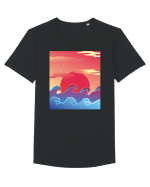 Geometric Sunset Tricou mânecă scurtă guler larg Bărbat Skater