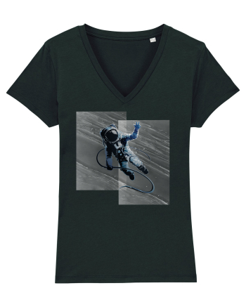 Astronaut floating between dimensions Black