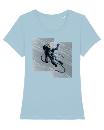 Astronaut floating between dimensions Sky Blue