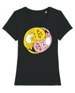 Ying & Yang Tricou mânecă scurtă guler larg fitted Damă Expresser
