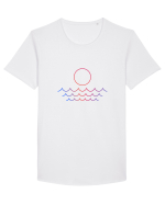 Line Sunset Tricou mânecă scurtă guler larg Bărbat Skater