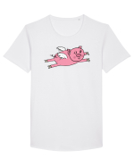 Flying Pig Tricou mânecă scurtă guler larg Bărbat Skater