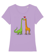 Brontosaur & Giraffe Tricou mânecă scurtă guler larg fitted Damă Expresser