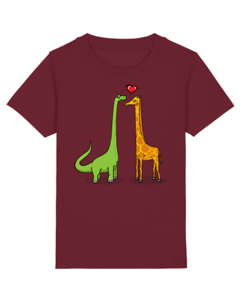 Brontosaur & Giraffe Burgundy