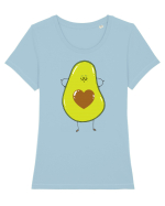 Avocado Love Tricou mânecă scurtă guler larg fitted Damă Expresser