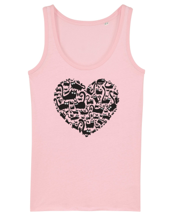 Black Cats Cotton Pink