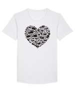 Black Cats Tricou mânecă scurtă guler larg Bărbat Skater