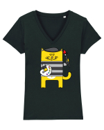 Pablo Meow-Casso Tricou mânecă scurtă guler V Damă Evoker