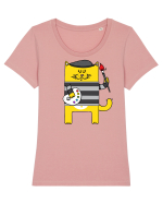 Pablo Meow-Casso Tricou mânecă scurtă guler larg fitted Damă Expresser