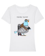 Porumbel „călător” Tricou mânecă scurtă guler larg fitted Damă Expresser