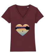 Lovers River Tricou mânecă scurtă guler V Damă Evoker