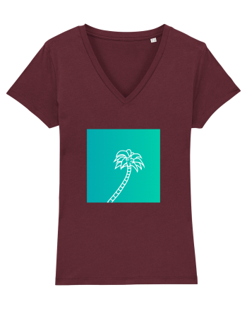 Summer Palmtree Burgundy