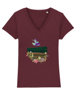 In-flight travel Tricou mânecă scurtă guler V Damă Evoker