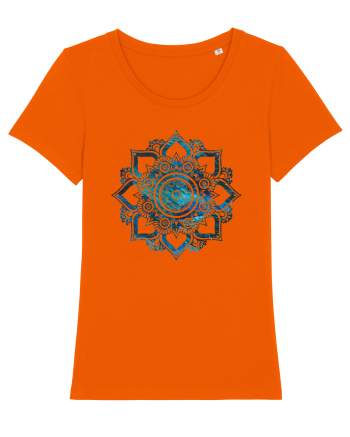 Blue Mandala Bright Orange