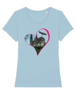 Castle at night Tricou mânecă scurtă guler larg fitted Damă Expresser